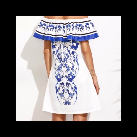 1 M left! Off shoulder print dress - Picture 6 of 6